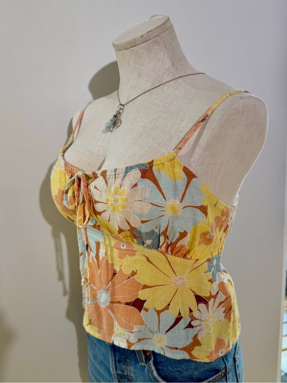 Rip Curl Sunrise Session Cami Top S Retro Floral Tropical Beach Boho